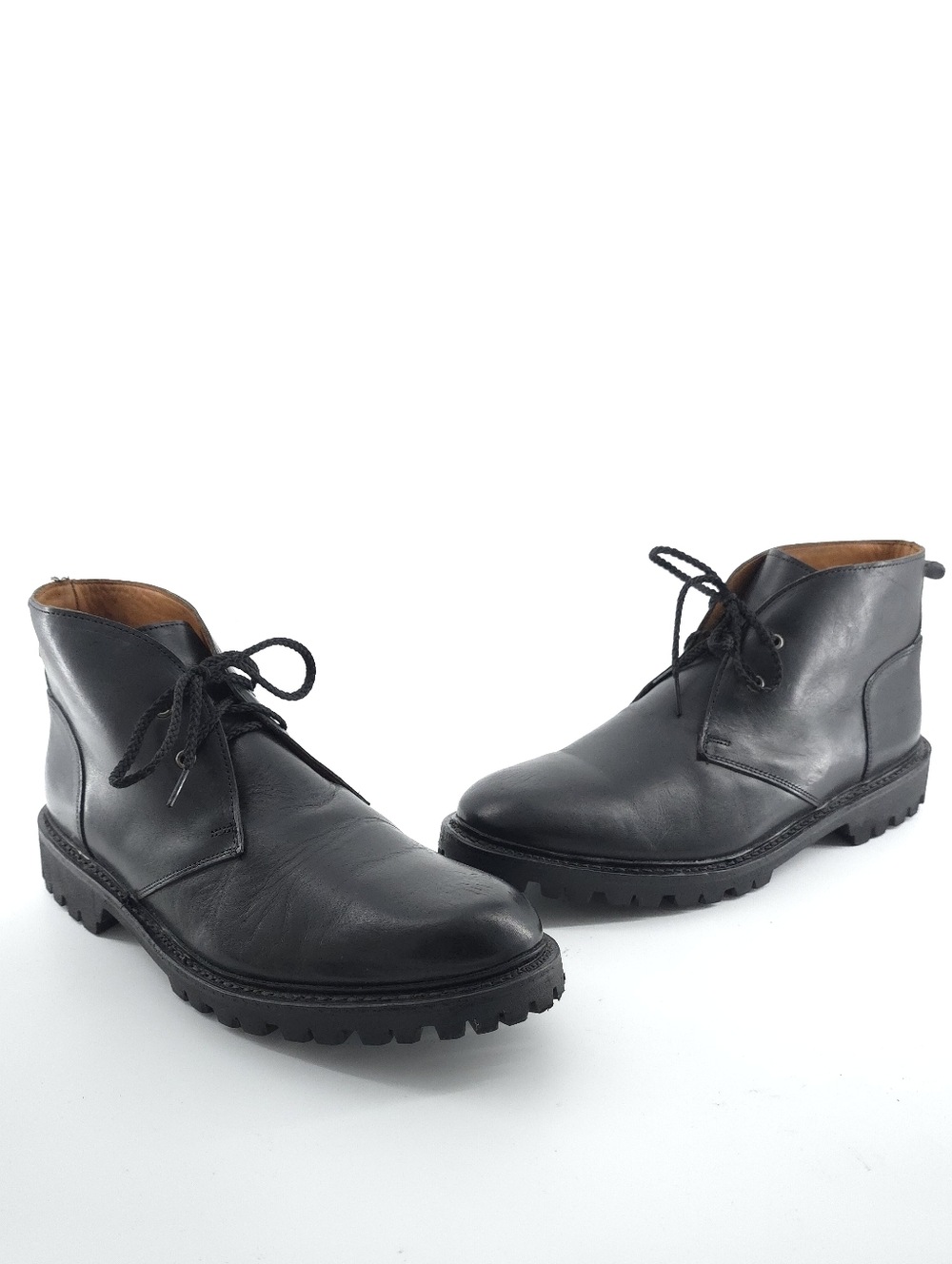 Allen Edmonds "CHANDLER" CHUKKA LUG Boots Size 11.5 D Black Smooth Leather 7553